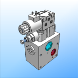 53 300 P4D-RQM5 Modular subplate with pressure relief valve and unloading solenoid valve